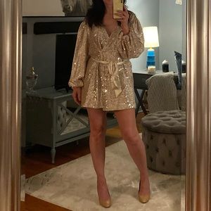 Sequined wrap party dress. Size medium. New with tag.